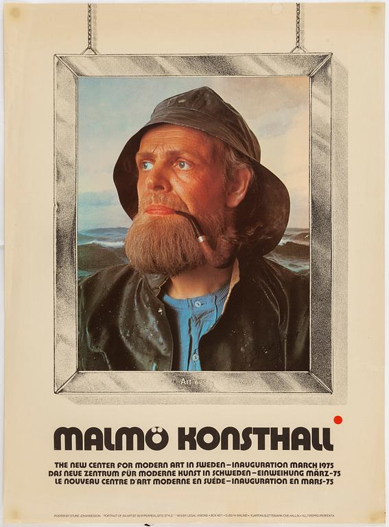KJARTAN SLETTEMARK and STURE JOHANNESSON, poster, offset in colours, Malmö Konsthall, 1975.