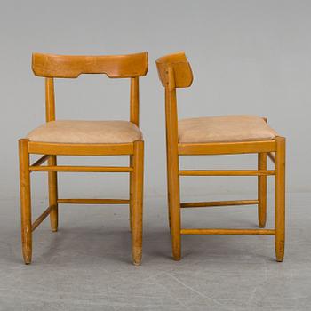 A set of seven birch chairs, mid 19th century.