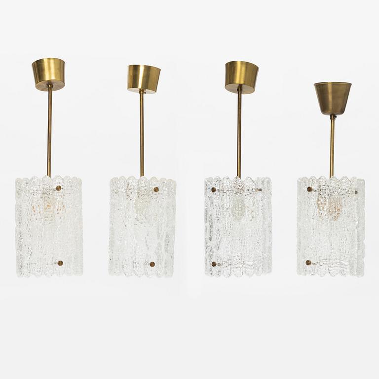 Carl Fagerlund, ceiling lamps, 4 pcs, Orrefors, second half of the 20th century.