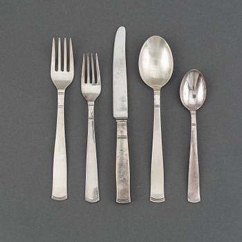 Jacob Ängman, a silver cutlery service, 'Rosenholm', GAB (45 pieces).