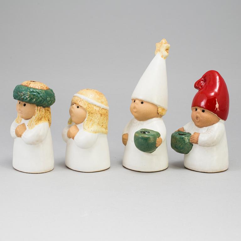 a set of four "Advent" stoneware figurines by Lisa Larson for Rörstrand.