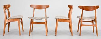 STOLAR, 4 st, "CH-30", design Hans J Wegner, Danmark, 1950-60-tal.