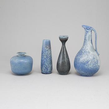 CARL-HARRY STÅLHANE & GUNNAR NYLUND, 4 stoneware vases, Rörstrand, Sweden, mid 20th century.