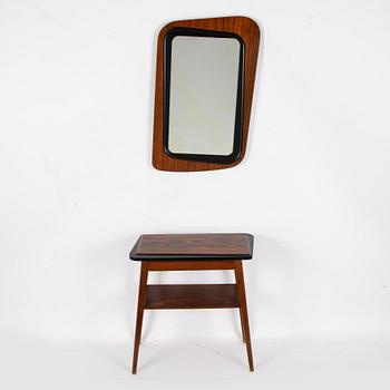 A mirror and table, Glas & Trä, Hovmantorp, 1957.