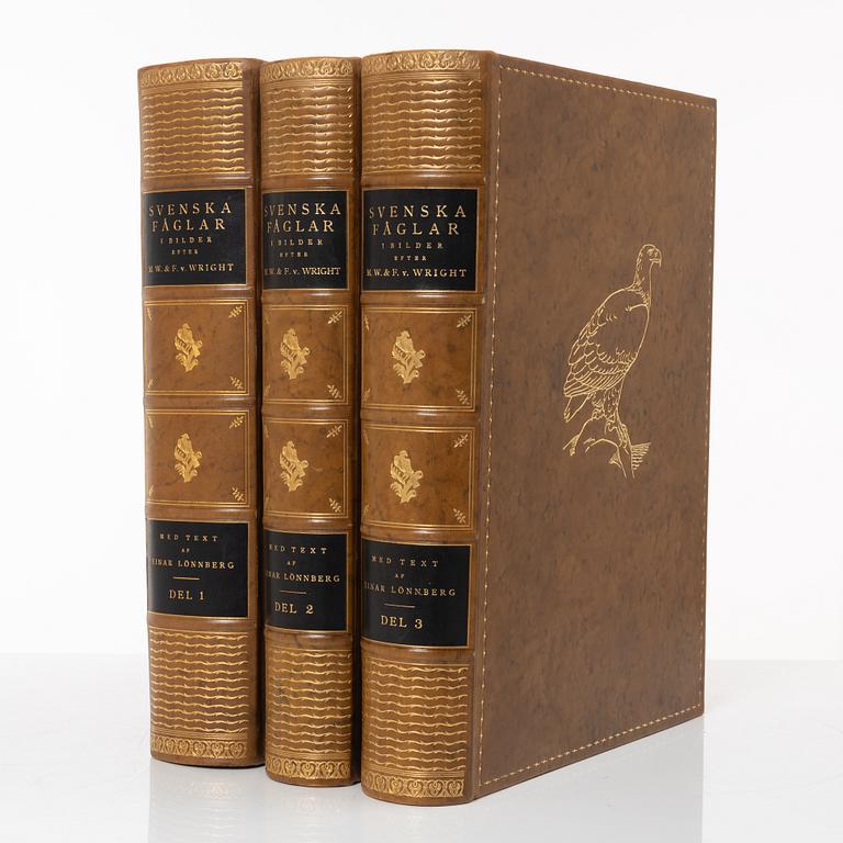 The Wright Brothers, books, 3 volumes, 'Svenska Fåglar', A. Börtzells tryckeri AB, Ivar Baarsen, Stockholm, 1924-1929.