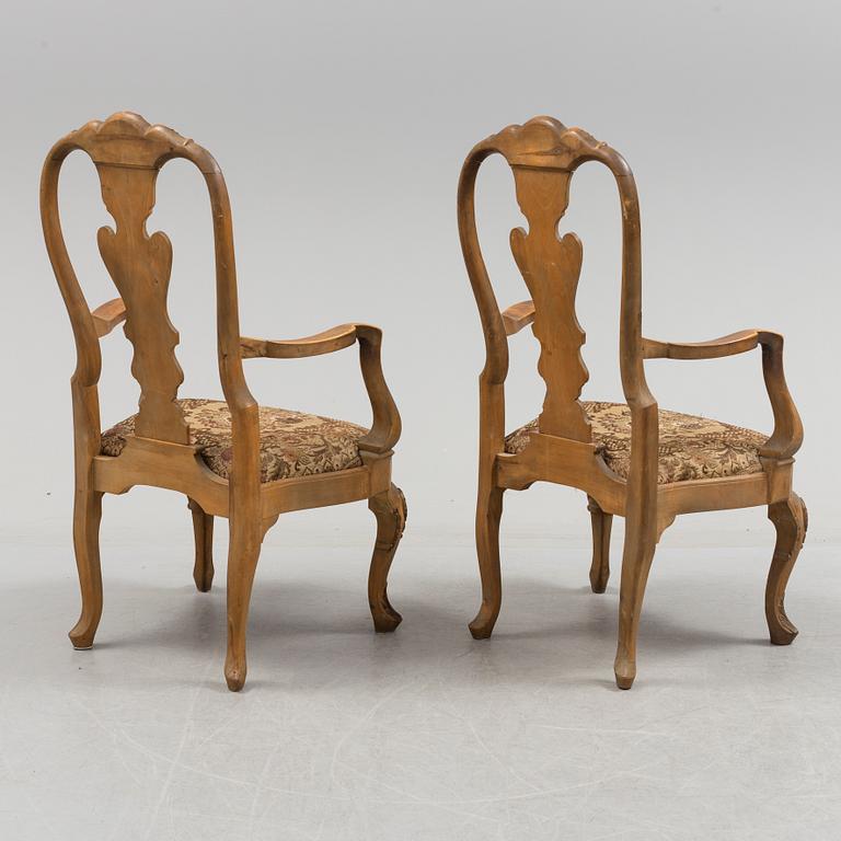 A pair of rococo style chairs.