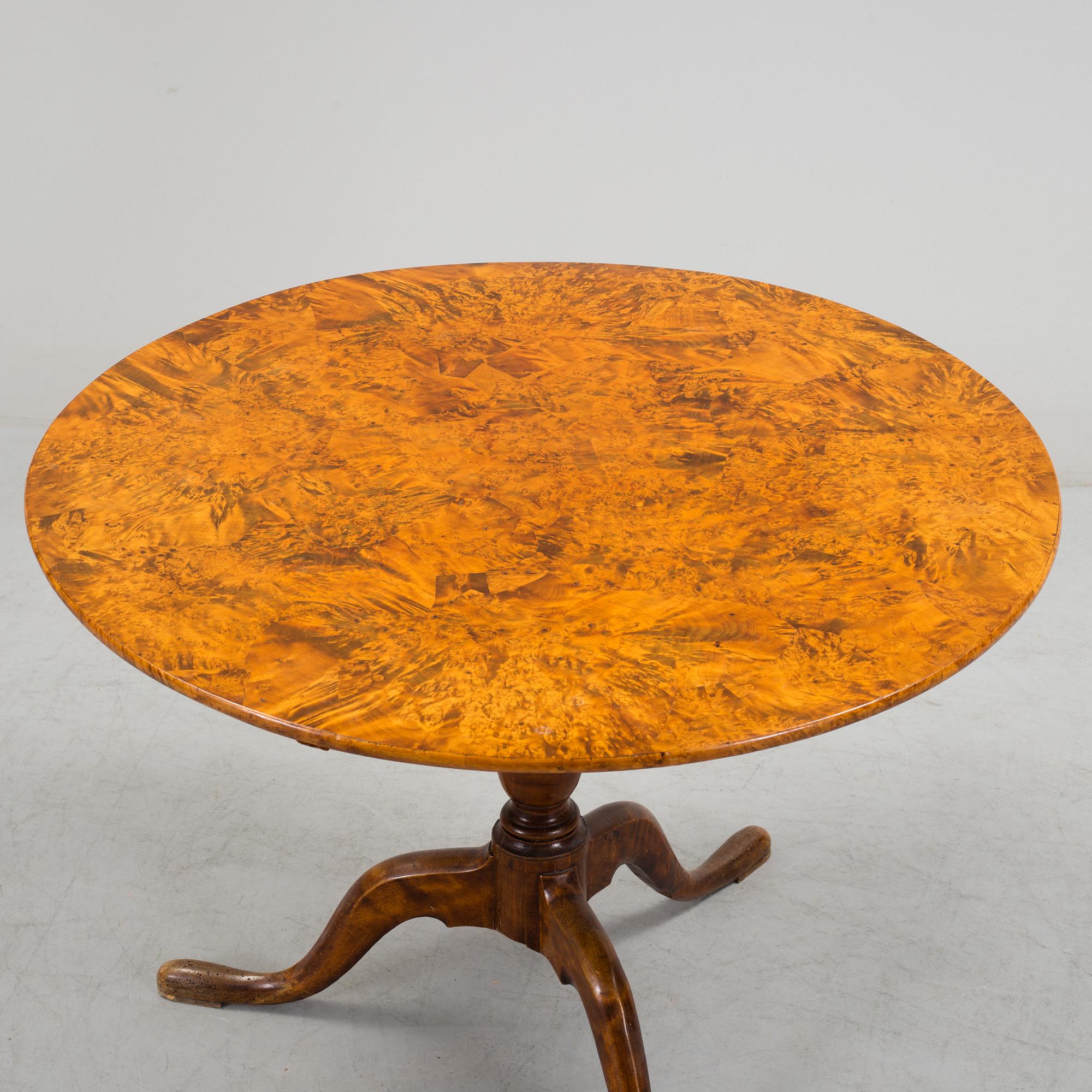 A Swedish 18th century tilt-top table by J Sjölin, master 1767-1785.