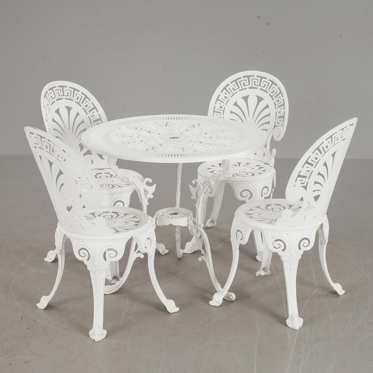 TRÄDGÅRDSMÖBEL, 5 delar, aluminium, modern tillverkning.
