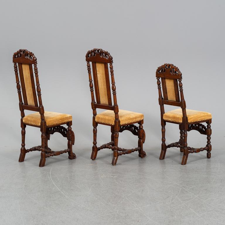 Two plus one firstr half of the 18th Century Baroque chairs.