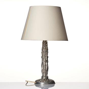 Anna Petrus, a rare pewter table lamp, Firma Svenskt Tenn, Stockholm 1927.