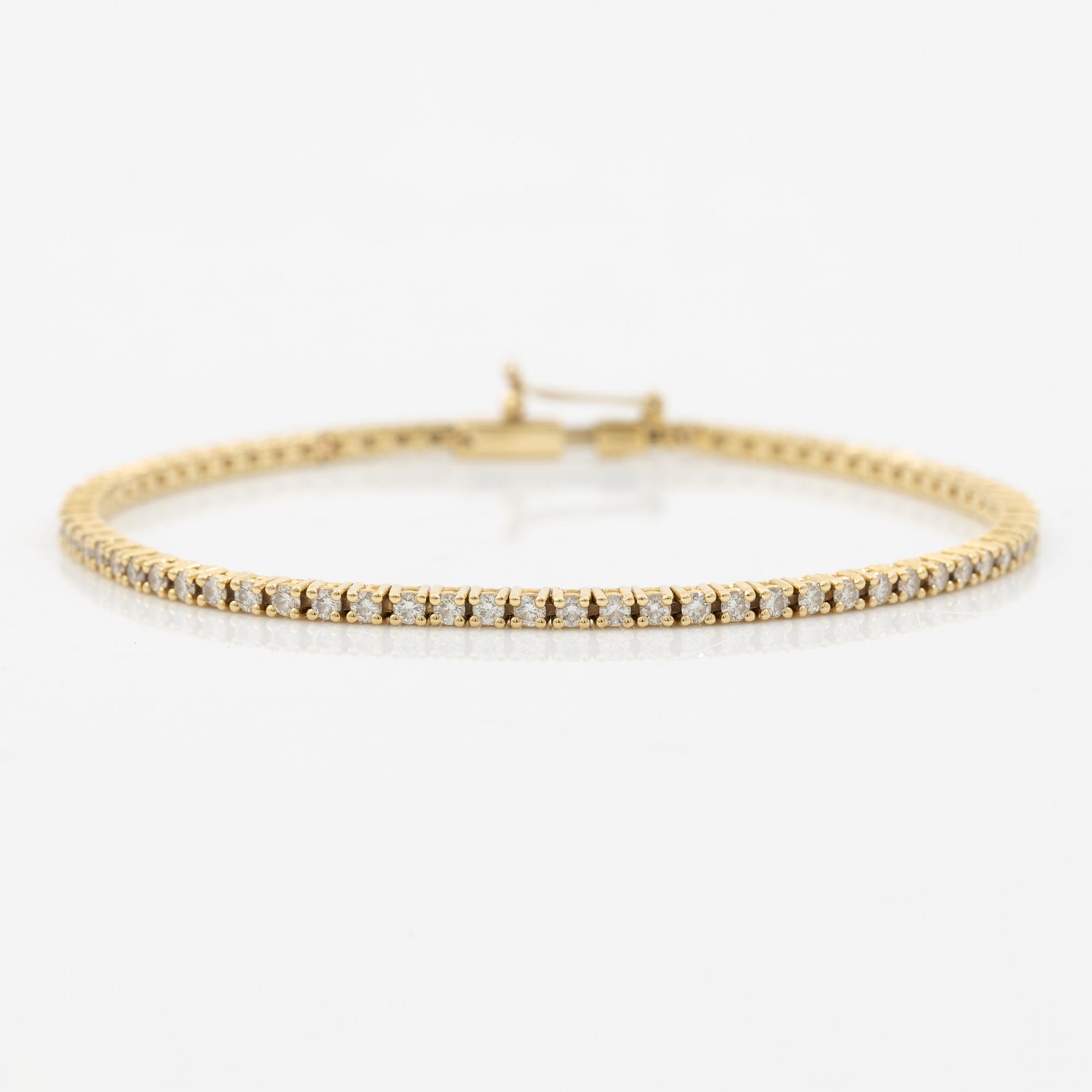 Tennis bracelet, 18K gold with brilliant-cut diamonds, total approx. 1.54 ct.