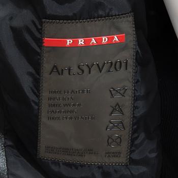 PRADA Mens Black Leather Jacket.