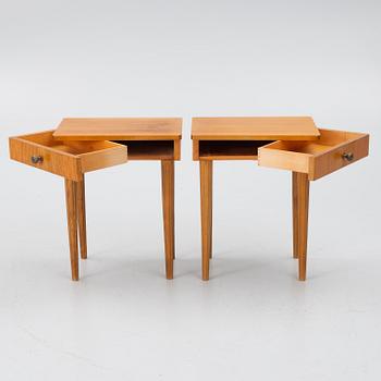 Bedside tables, a pair, Swedish Modern, 1940s.