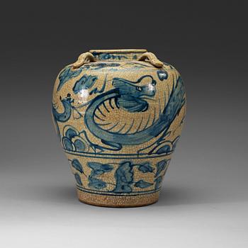 A blue and white jar, Ming dynasty (1368-1643).