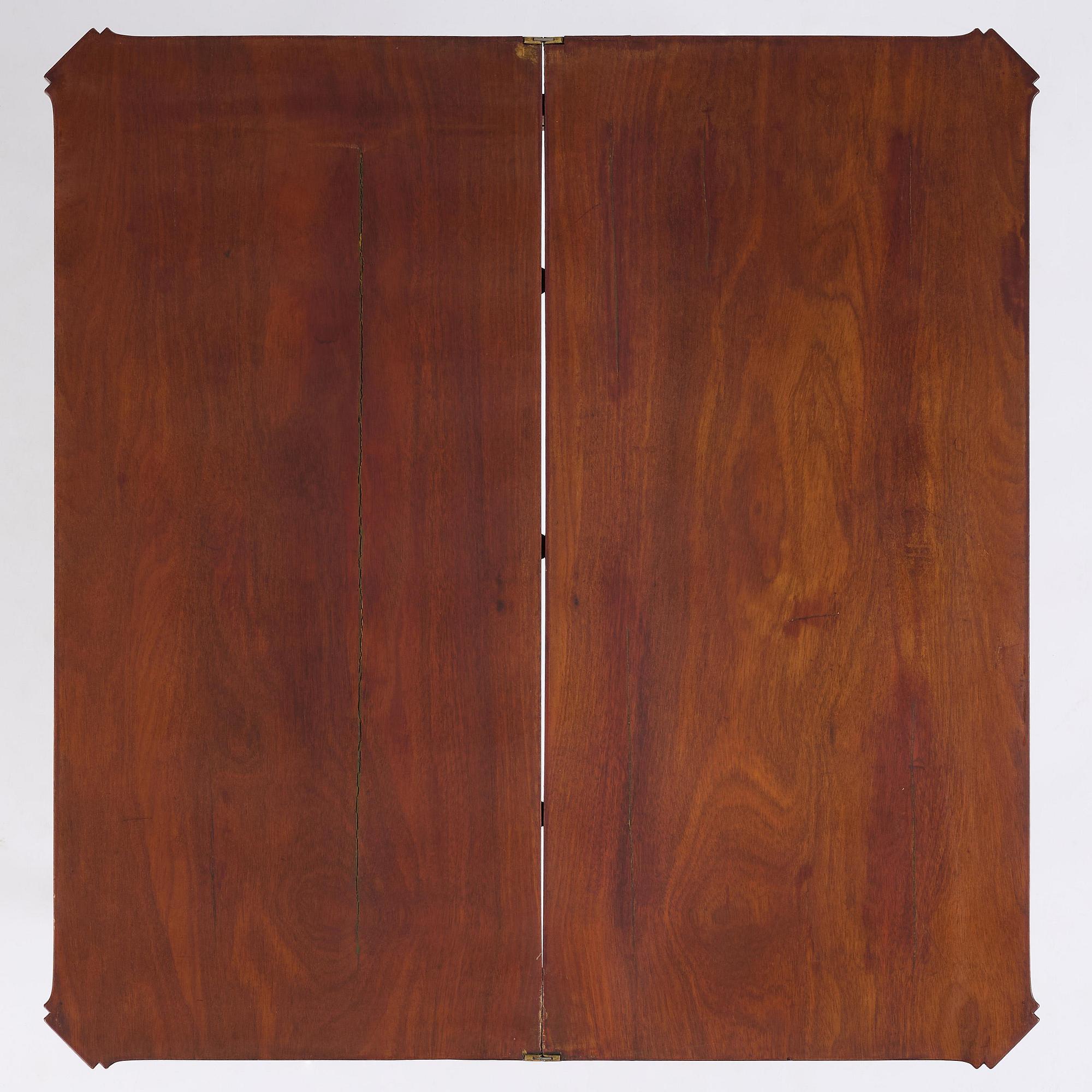 A Gustavian 'concertina action' mahogany games table by Georg Haupt (master in Stockholm 1770-84).