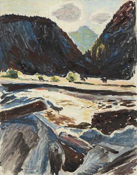 Henrik Sörensen, oil on canvas/panel, signed and dated Telemark 1917.