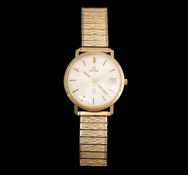 HERRARMBANDSUR, 18 k, Omega, 1970-tal.