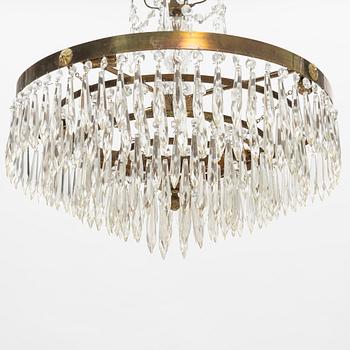 A ceiling lamp with prisms, 20th Century.