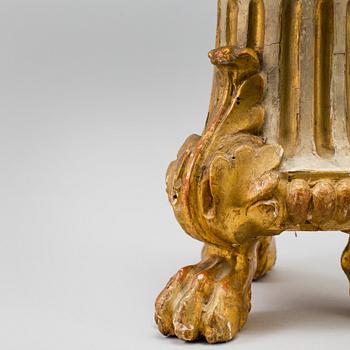 LJUSSTAKE, målat och bronserat trä,  1800-tal.
