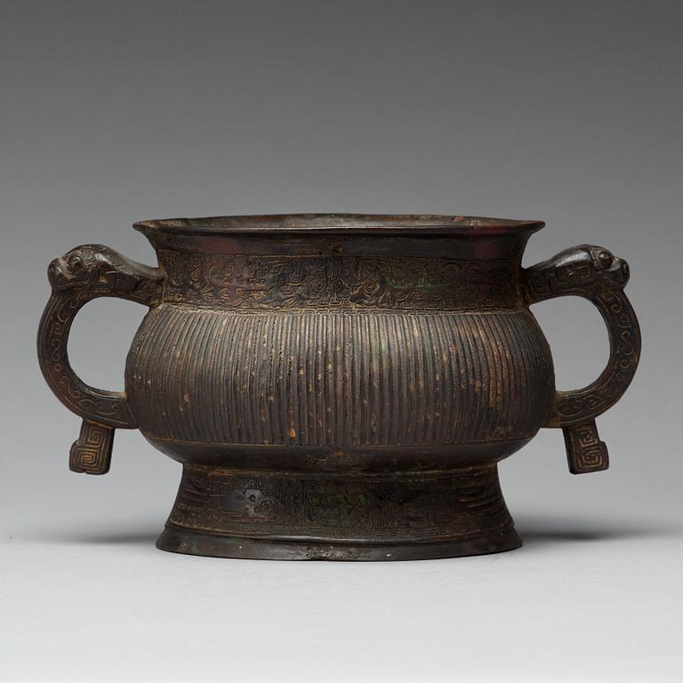A bronze censer, Ming dynasty (1368-1644).
