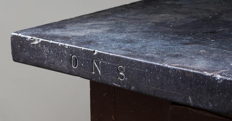 A Swedish 19th century stone top table.