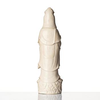 A blanc de chine figure of Guanyin, Qing dynasty.