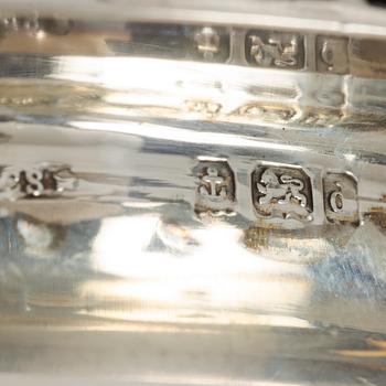 Coasters, a pair, silver, Birmingham, England, and shakers, a pair, silver, Norway.