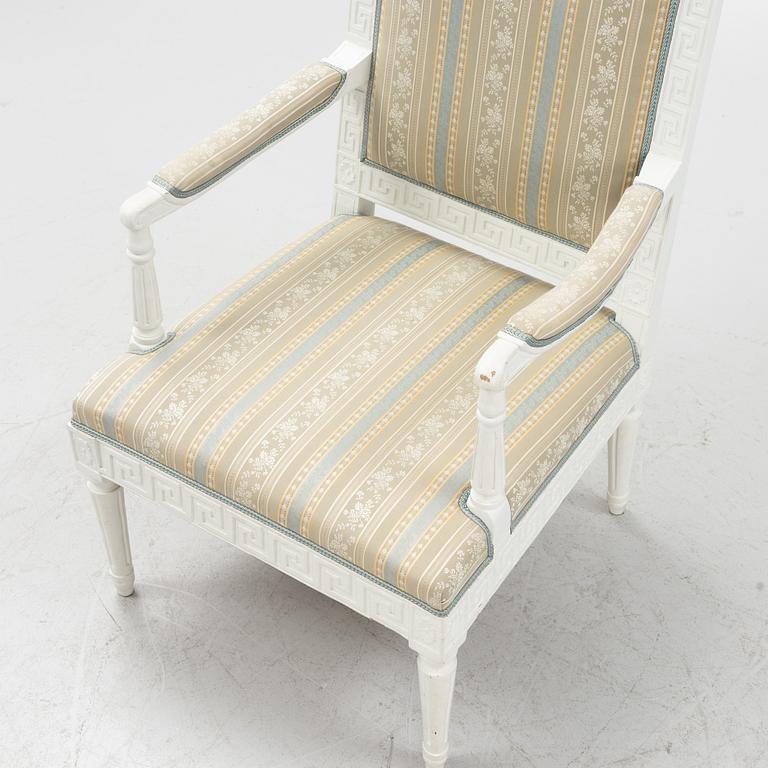 A Gustavian armchair, western Sweden, first half of the 19th century.