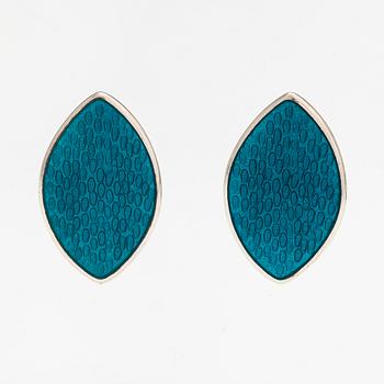 Pekka Piekäinen, A pair of sterling silver earrings "Marquise" with enamel. Platinoro, Turku.