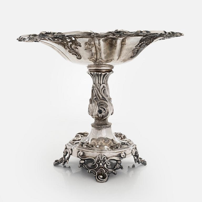 A neo-Rococo silver centrepiece bowl, Gustav Möllenborg Feron, Stockholm  1854.
