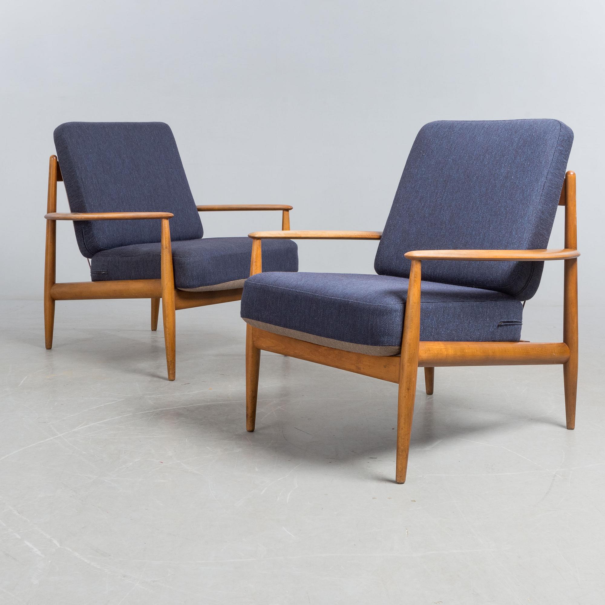 FÅTÖLJER, ett par, Grete Jalk, France & son, Danmark, 1960-tal.