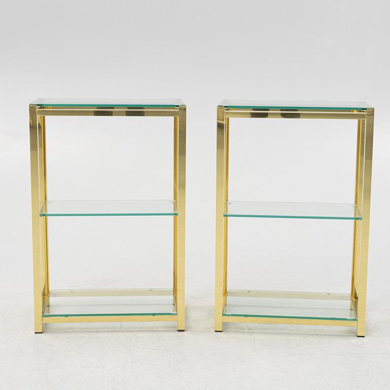 Side tables/shelves, a pair, 1970s/80s.