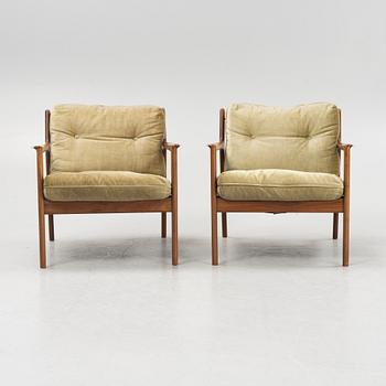 Folke Ohlsson, a pair of 'USA 75' armchairs, Dux, 1960's.