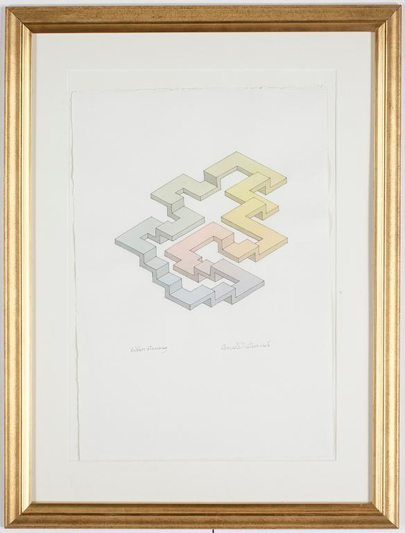 OSCAR REUTERSVÄRD, akvarell och tusch, signerad.