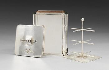 ATELIER BORGILA, cigarettburk, Stockholm 1950, sterling.