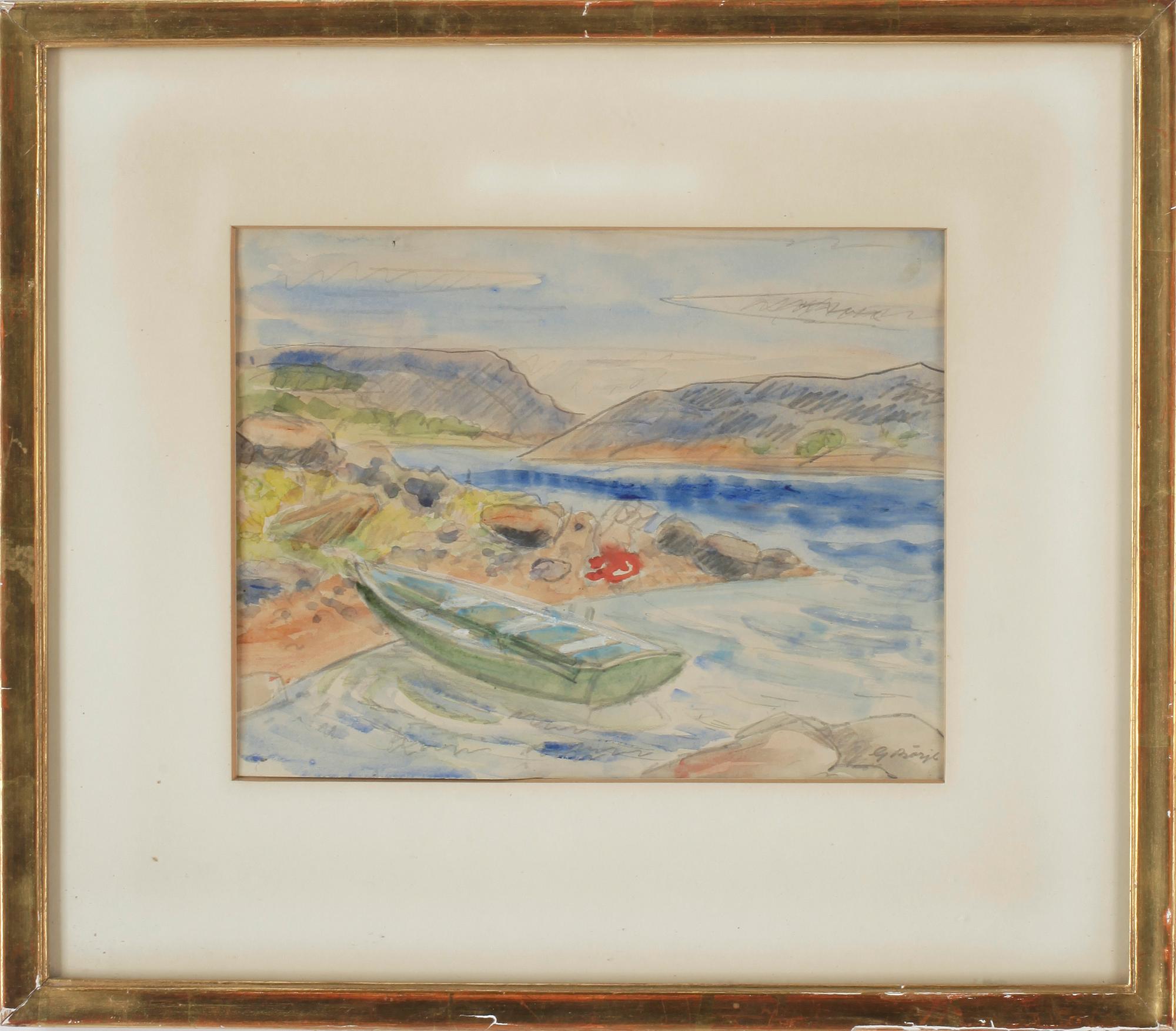 GIDEON BÖRJE, blandteknik på papper, signerad.