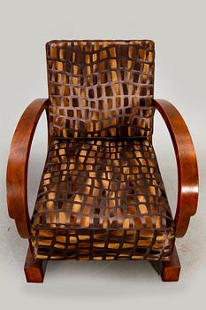 A pair of Art Deco easy chairs.