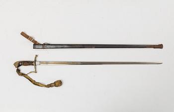 A Swedish officer's sabre 1899 pattern with scabbard.