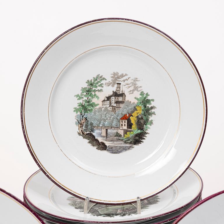 Rörstrand, Tallrikar, 22 st, 1800-tal.