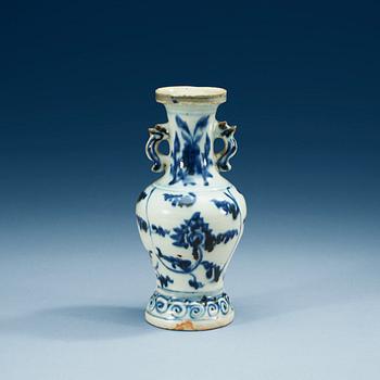 A blue and white vase, Ming dynasty.