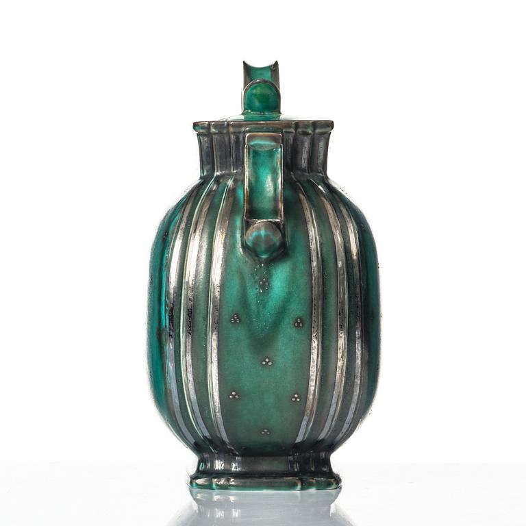 Wilhelm Kåge, a stoneware 'Argenta' urn with cover, model 935, Gustavsberg, Sweden, 1934.
