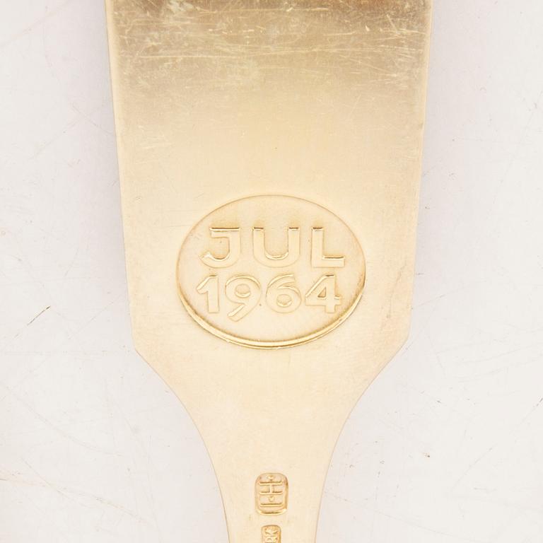 A Michelsen bestick 24 dlr förgyllt silver och emalj Danmark.