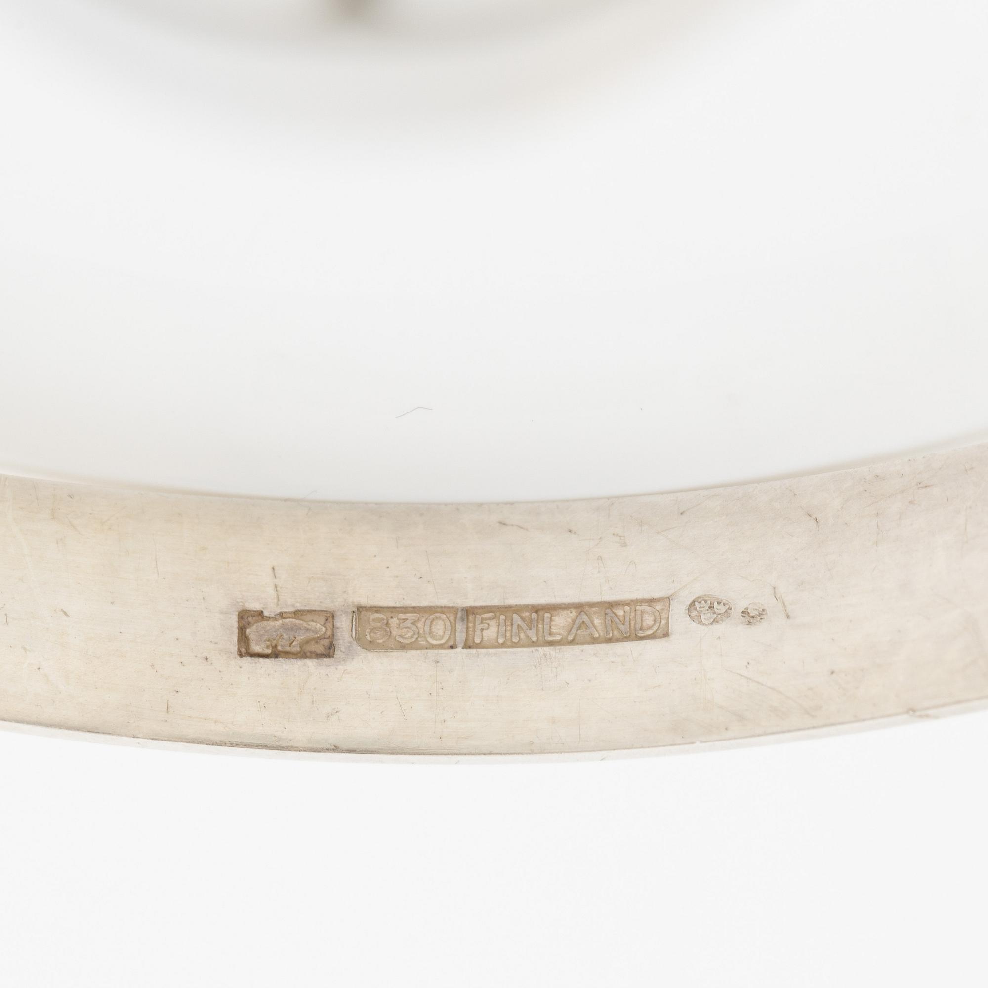 Arm ring and brooch, silver with smoky quartz, Kultasepät Salovaara.