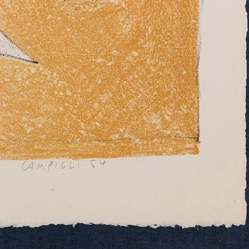 MASSIMO CAMPIGLI, färglitografi, signerad och numrerad 32/95, daterad -54.