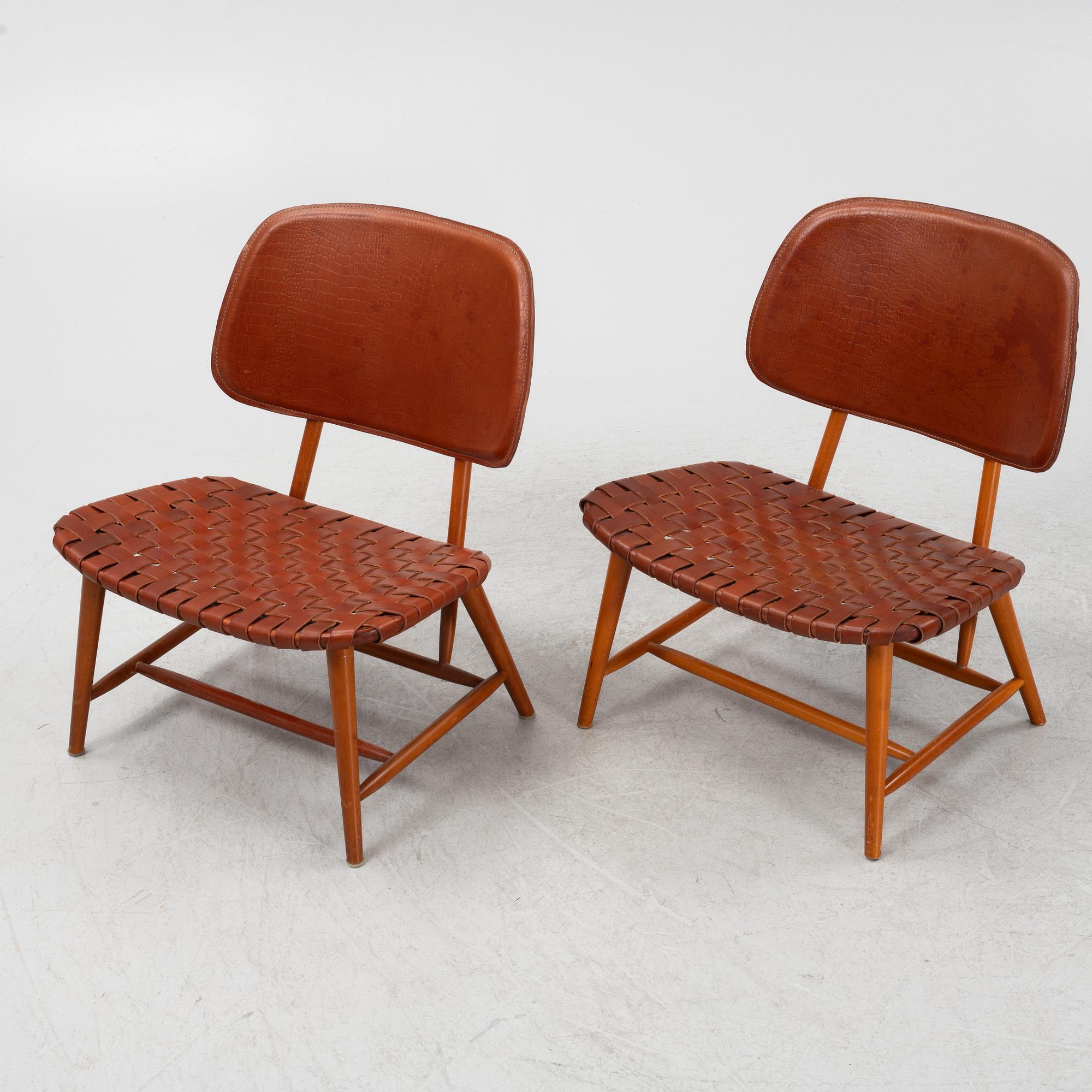 Alf Svensson, fåtöljer ett par, "TeVe", Bra Bohag, Studio Ljungs Industrier 1950-tal.