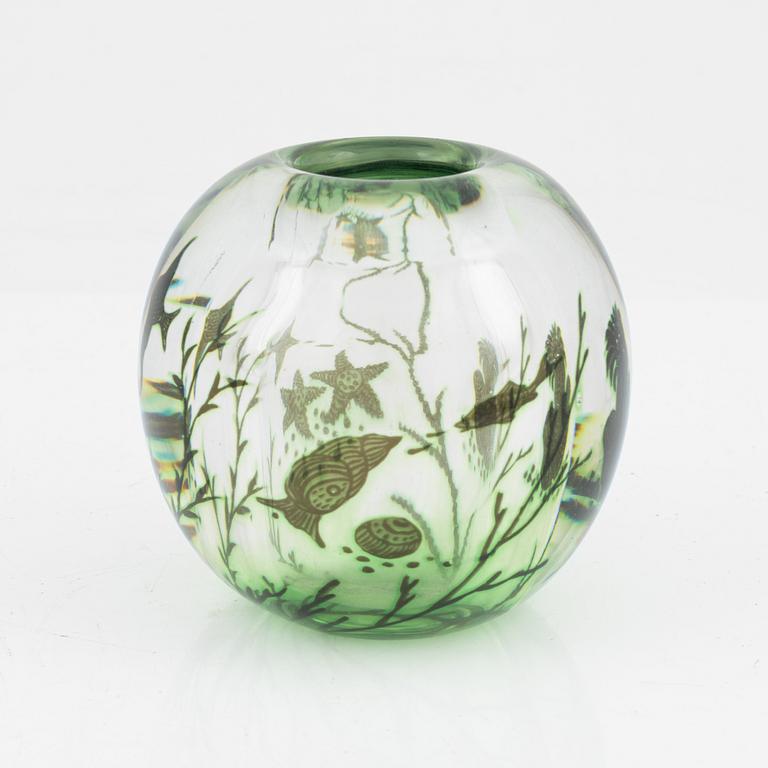 Edward Hald, a graal glass vase, Orrefors.