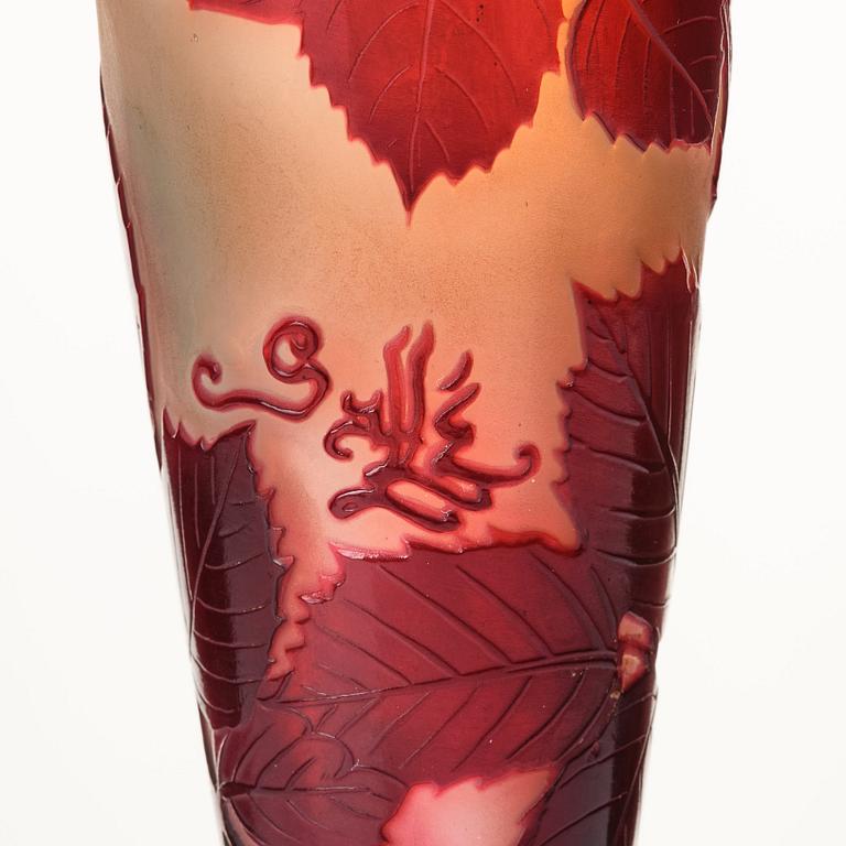 Emile Gallé, an Art Nouveau cameo glass vase, Nancy, France.