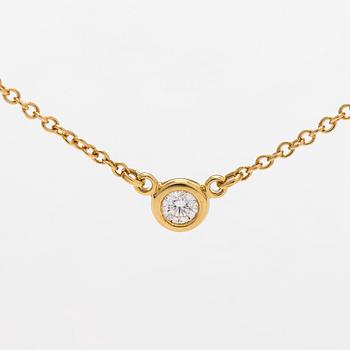 Tiffany & Co, Elsa Peretti, halsband, "Diamonds by the Yard", 18K guld med en briljantslipad diamant.