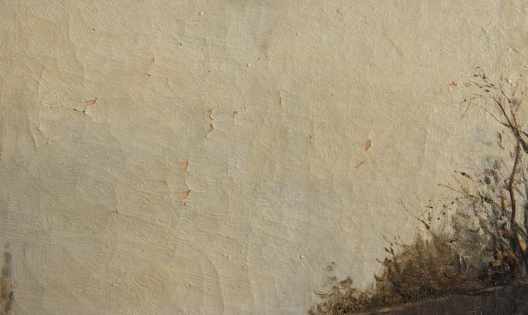 OKÄND KONSTNÄR, olja på duk, sign C.E Brock samt dat 1886.