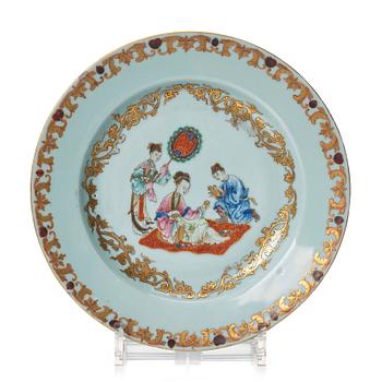 A famille rose dinner plates, Qing dynasty, Qianlong (1736-95).